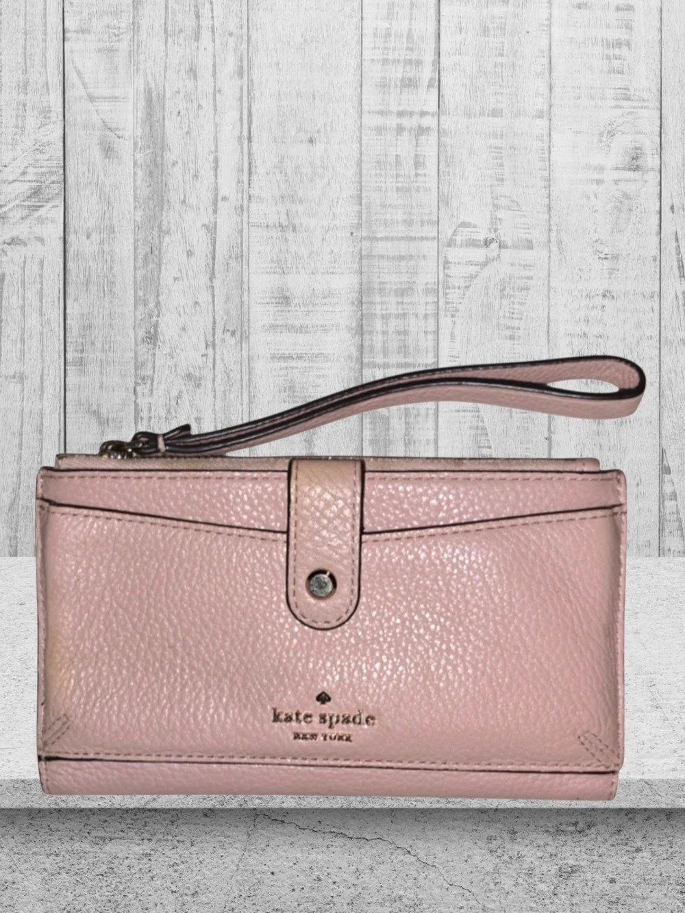 kate spade Pink Pebbled Leather Wristlet Wallet